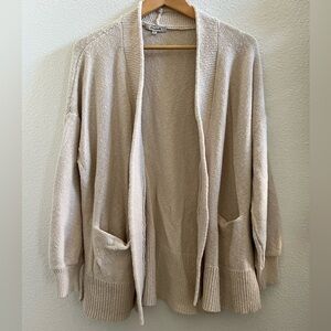 Madewell XL Open Front Oversized Cardigan Sweater Cream 100% Cotton Soft